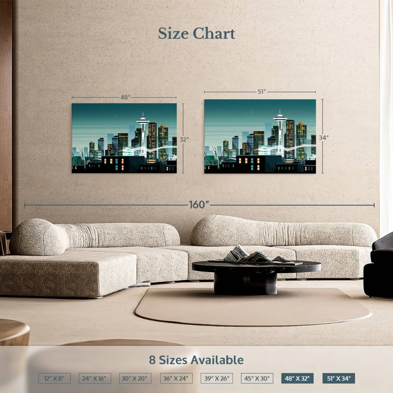 Sirci Seattle Sireci Nightscape, H 34 po x l 51 po