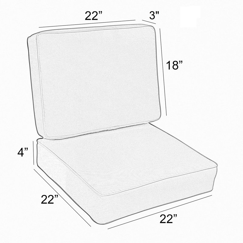 Coussin de chaise Diascia Sunbrella, Toile Sunbrella® Aruba, 22 po x 22 po, 4"