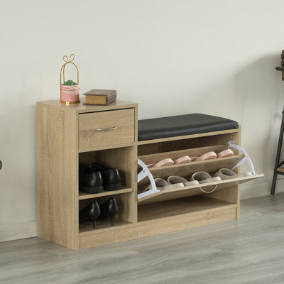 Banc de rangement / tiroir / armoire à chaussures en bois Géré