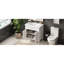 Meuble-lavabo blanc 31 po avec lavabo, charnières à fermeture en douceur, tablettes intérieures réglables, forme incurvée, pieds en bois d'hévéa, poignées dorées mates, élégant pour les salles de bain de style bord de mer en blanc, profil en céramique-594419419