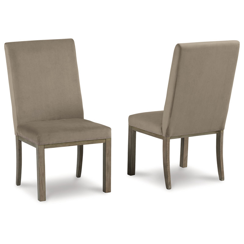 Chaise parsons en velours gris Tayshawn