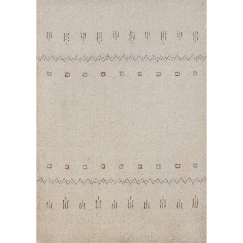 Ivory Wool Gabbeh Indian Accent Rug 2x3
