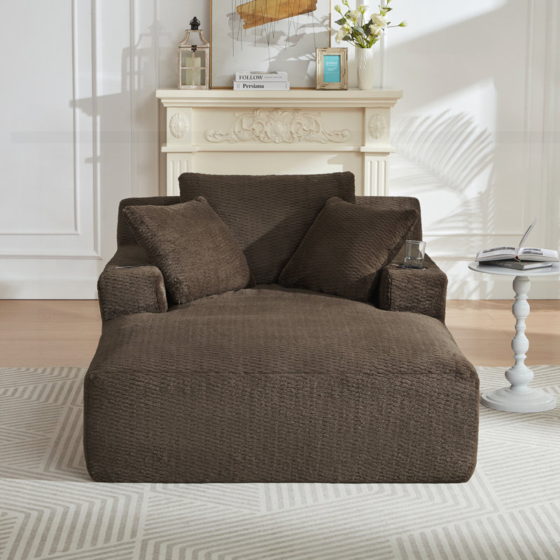Canapé-lit surdimensionné et confortable, Marron foncé