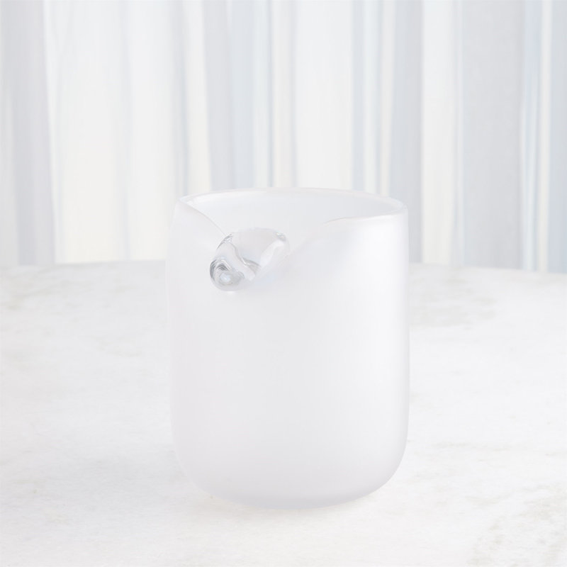 Poise Vase, 8" H x 6.5" W x 6.5" D, White
