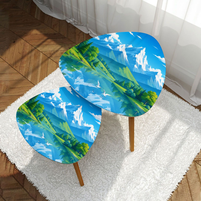 Ensemble de 2 tables basses gigognes Triangle