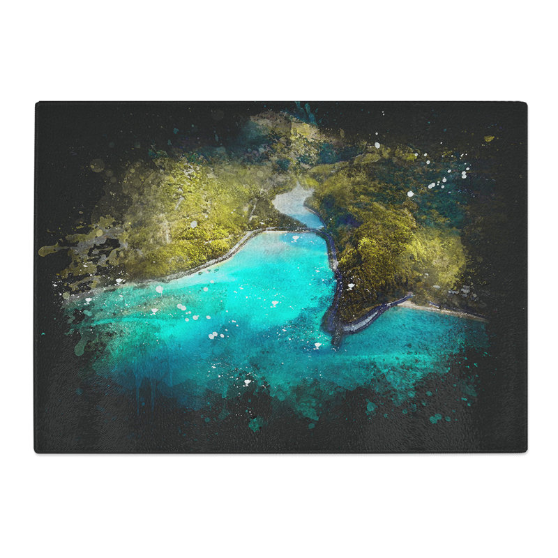 Maconde Point Baie Du Cap in Mauritius Paint Splash Chopping Board, 20cm W x 28.5cm L