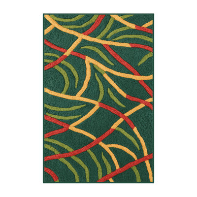Washable Lilikoi Vines Hawaiian Area Rug