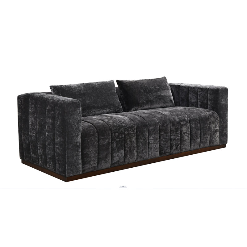 Canapé Upton en prisme noir avec 2 coussins décoratifs