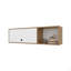 Armoire murale Roslyn avec porte relevable, compartiments ouverts, chêne naturel et blanc Roslyn