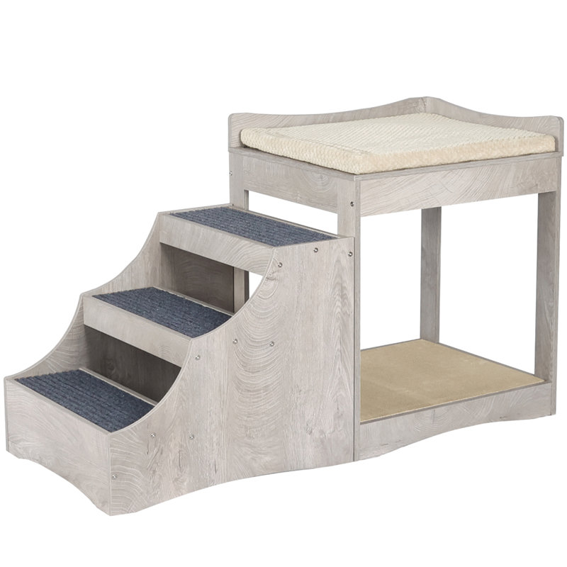 Escalier pour animaux Alliya, Gris patiné, H 28,5 po x l 47 po x P 20 po