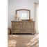 Alek 64.75" W Transitional 7-Drawer Solid Wood Dresser & Mirror Set