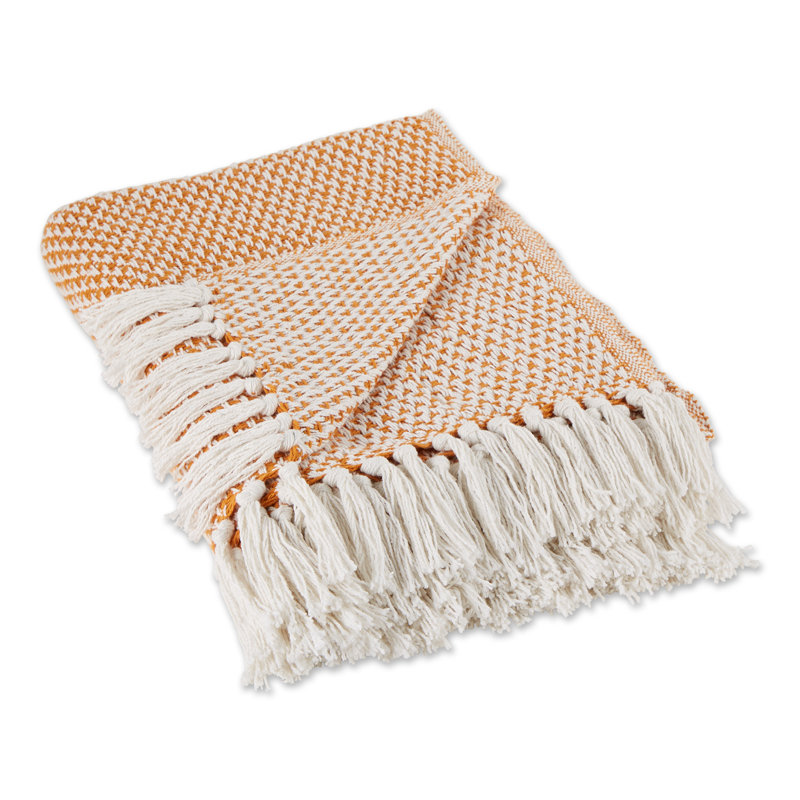 Jeté en coton , Orange