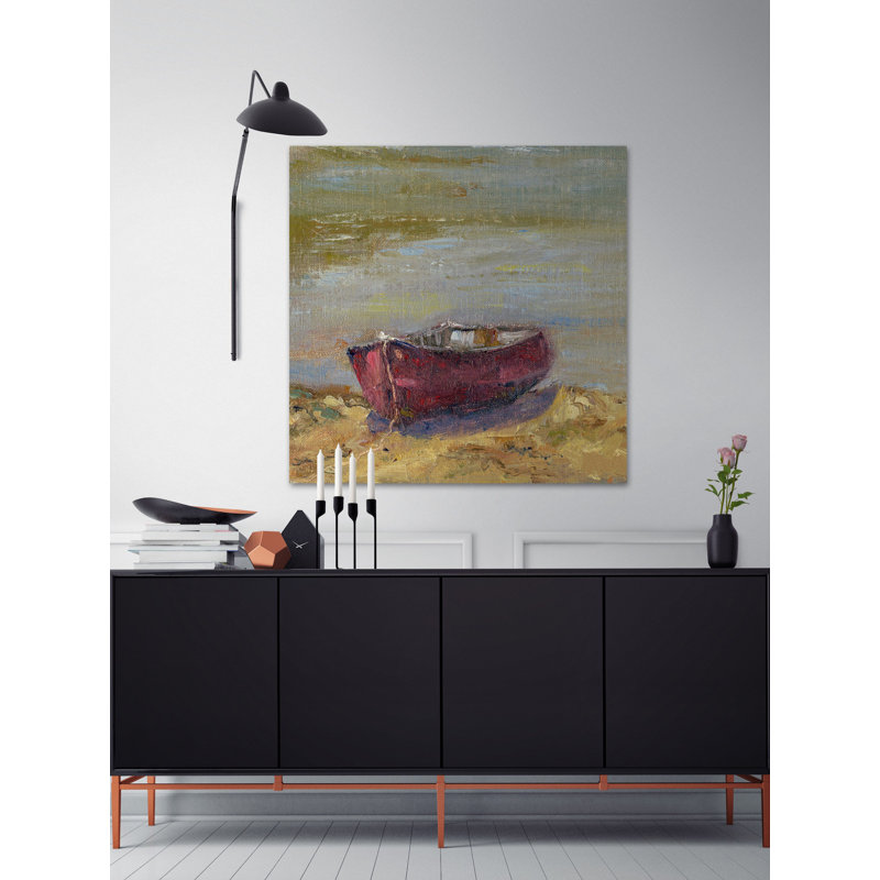 «Beached Red», reproduction d'art sur toile, H 18 po x l 18 po