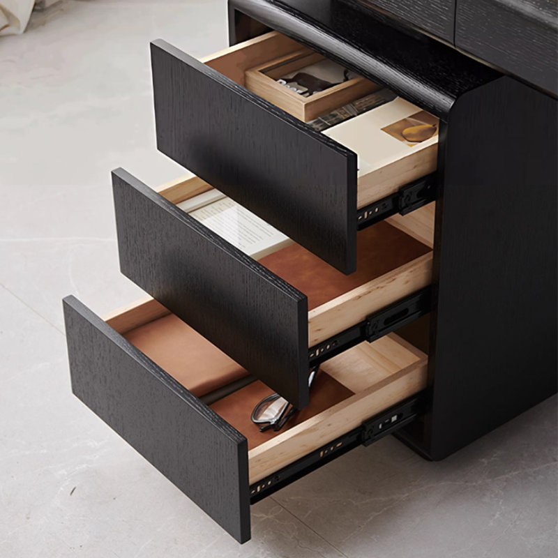 Bureau rectangulaire en bois manufacturé noir, H 29,53 po x l 55,12 po x P 25,59 po