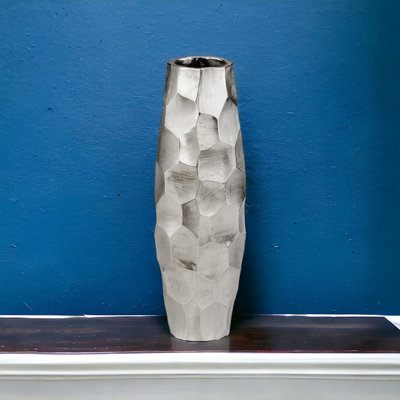 Cairee Facetado Barrel Silver Vase