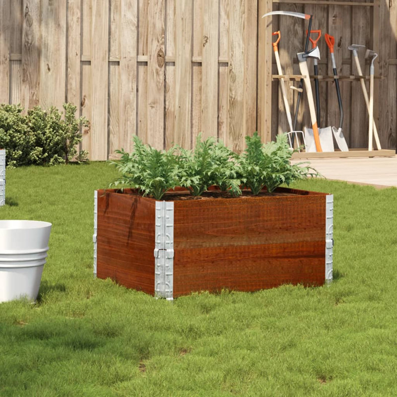 Corliss Wood Planter Box, 8.46" H x 47.25" W x 31.5" D, Brown
