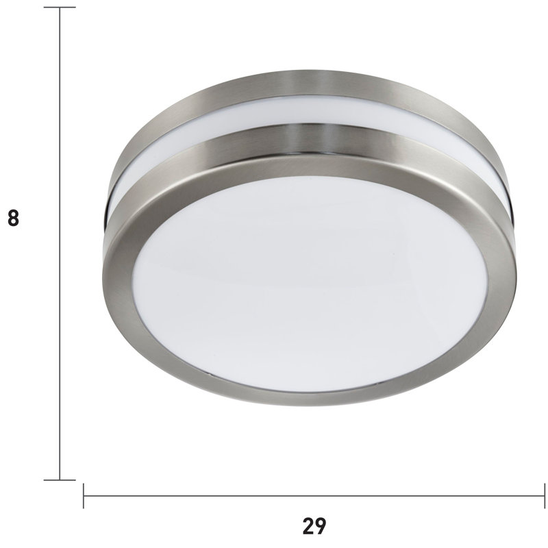 Amelia Silver 29cm W 2 - Bulb Outdoor Flush Mount