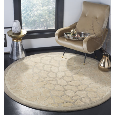 Jamon Martha Stewart Hand Tufted Wool/Viscose Animal Print Rug in Sharkey Grey
