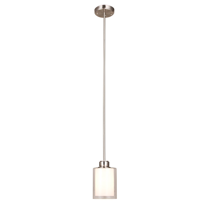 Aitkens 1 - Light LED Single Pendant, Satin Nickel, 46" H x 5.5" W x 5.5" D