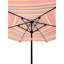 Parasols rayés rouges robustes avec cadre solaire en acier à DEL pour l'extérieur