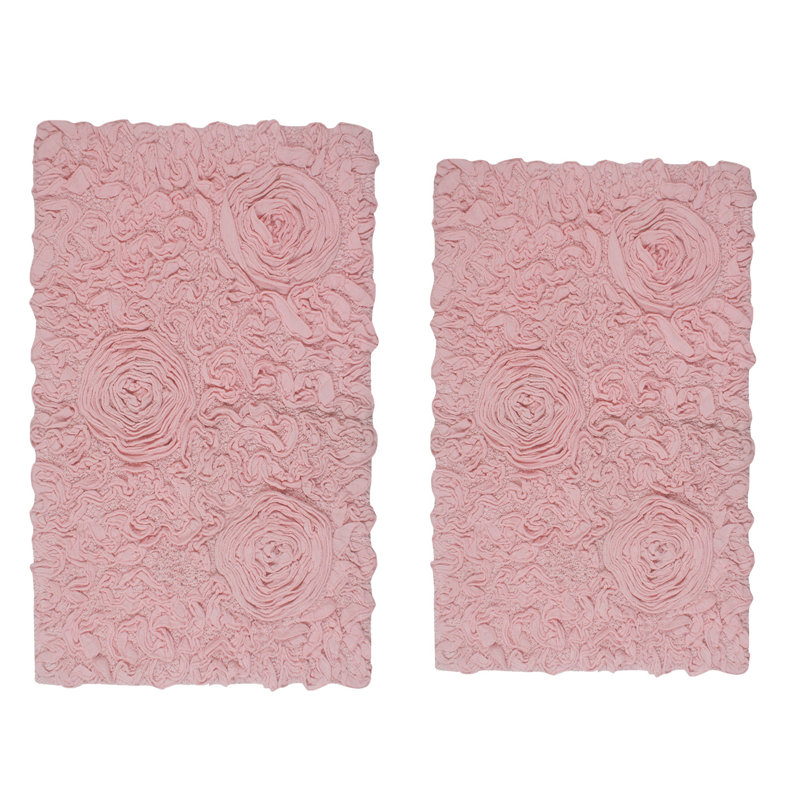 100% Cotton Bath Rug (Set of 2), Pink