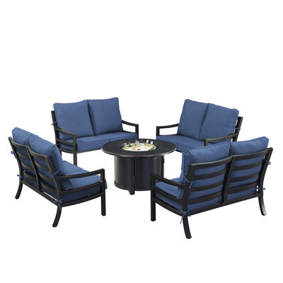 Ensemble de conversation d'extérieur pour 8 personnes avec coussins Ferrigle