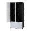 Armoire de rangement pour chambre à coucher, blanche et noire, dimensions : 70 x 45 x 144 cm (27,6 x 17,7 x 56,7 pouces), structure en métal, poids : 6,2 kg.