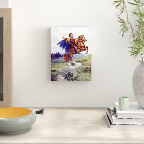 Marlow Home Co. A Knight Riding A Rearing Horse - Painting | Wayfair.co.uk