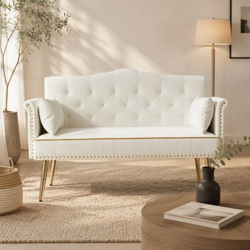 Canapé à deux places en velours luxueux pour un confort et un style ultimes