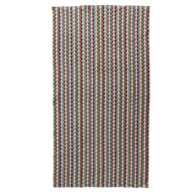 Woven Cotton Terry Rectangular Bath Towel With Geometric Pattern, Bath Towel - 1 Pack