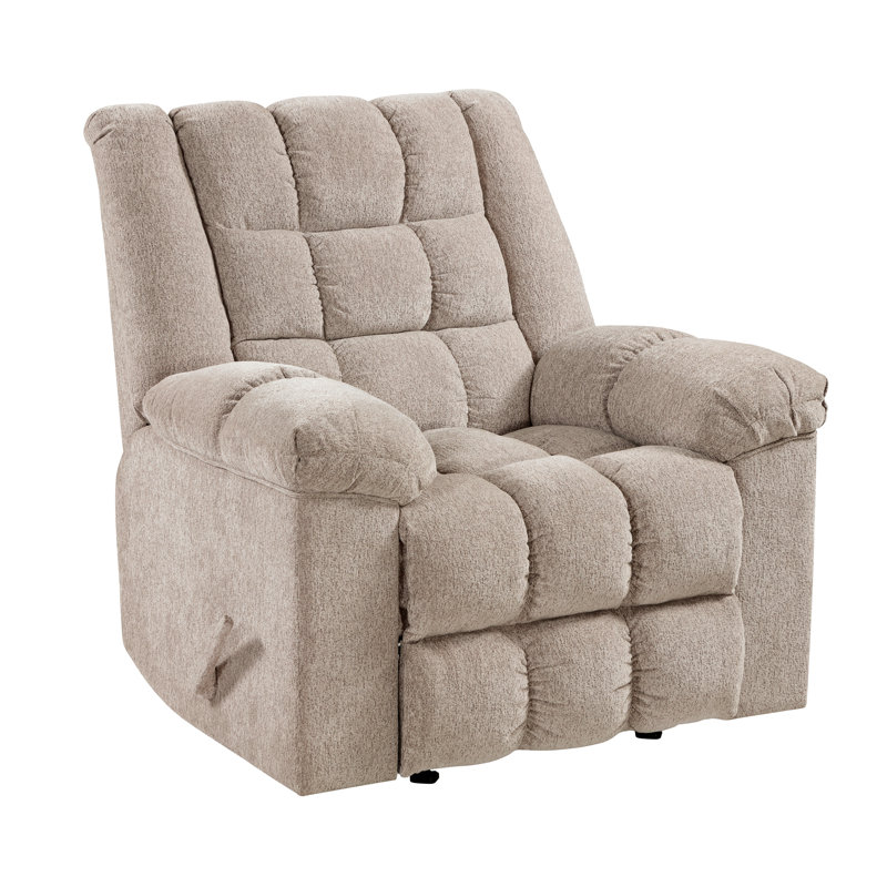 Gentle Rocking Motion Reclining Chair 1Pc Chenille Upholstery Ultra Comfort Living Room Furniture, Brown