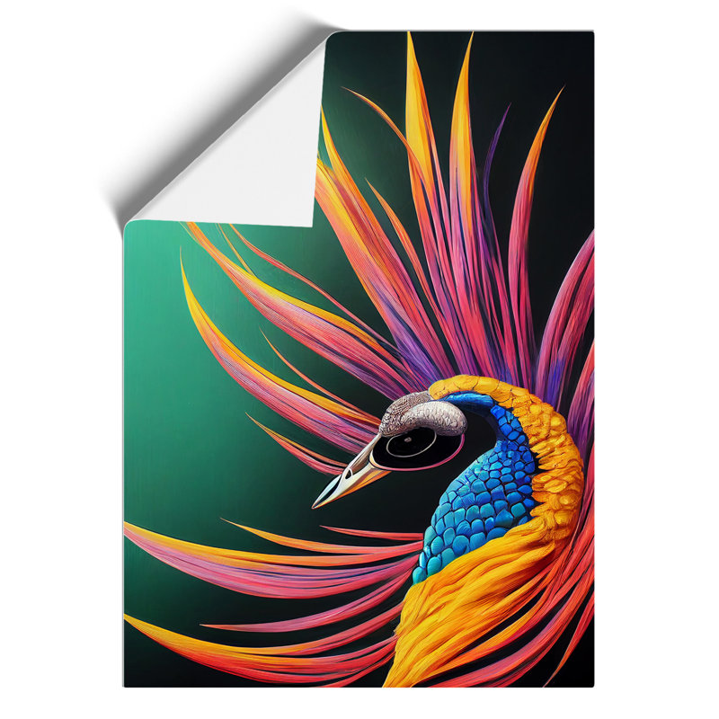 Bold Peacock Art No.5 - Wall Art, 29.7cm H x 21cm W, Paper, No Matte