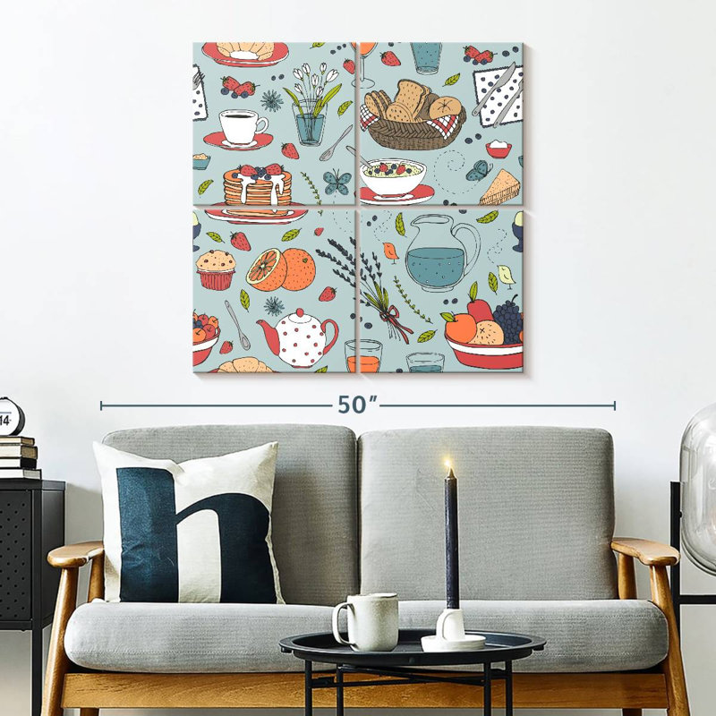 Senne Breakfast Food Pattern, 32" H x 32" W