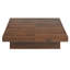 Table basse carrée en placage avec plateau coulissant et rangement en noyer 39,4 po-679787544