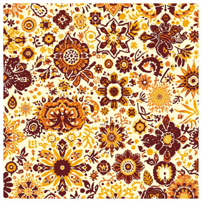 Floral Ornamental Pattern Wall Tapestry - Flowers Wall Decor