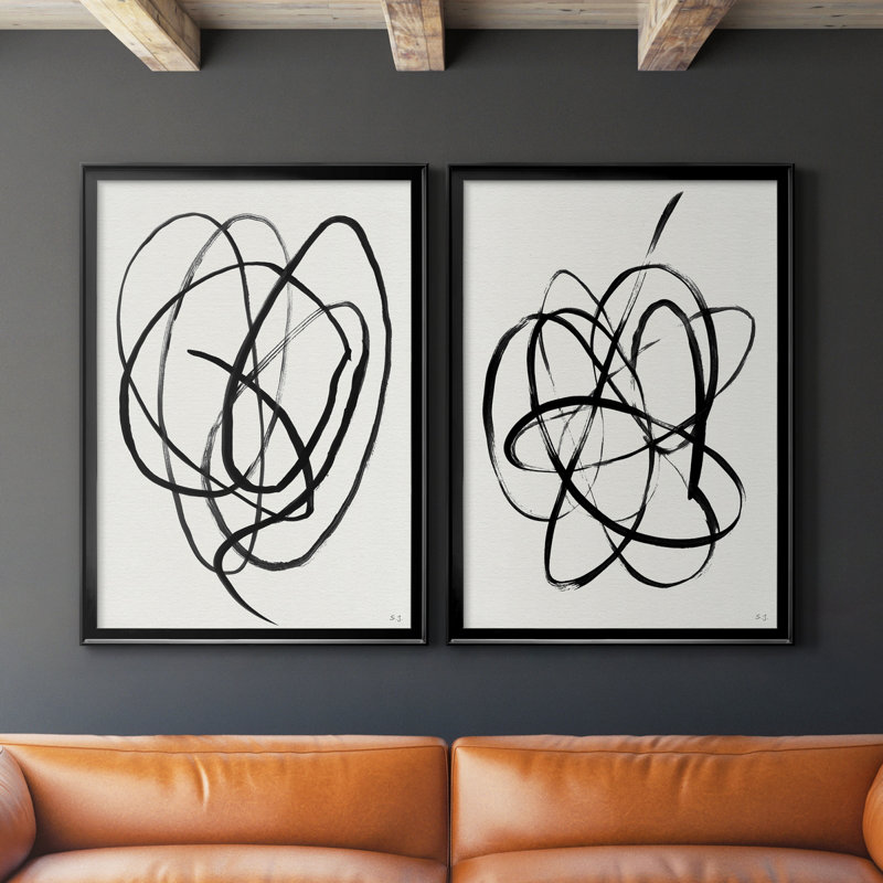 «Skate Away I», ensemble de 2 peintures sur toile encadrées, H 26,5 po x l 73 po x P 1,5 po, Noir