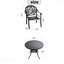 Ensemble de 5 meubles de patio en aluminium coulé avec cadre noir et coussins de siège