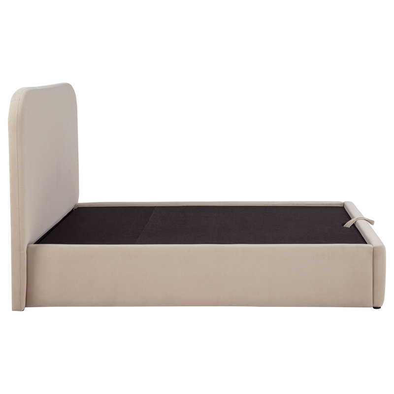 Lit plateforme tapissier Anders, King, Beige
