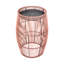 Outdoor Bamboo Drum Side Table with Iron Top, Weather-Resistant Boho Accent Table for Patio & Garden-129706299
