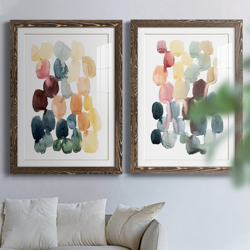 Desert Stones I - Reproduction d'art sur toile encadrée, H 43,5 po x l 31,5 po x P 1 po, Papier, cadre noyer