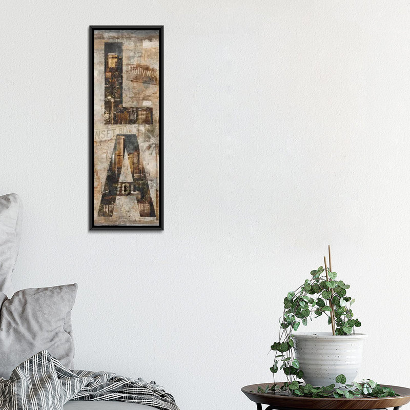 «LA Vertical», impression sur toile, H 36 po x l 12 po x P 1,5 po, Toile avec cadre noir