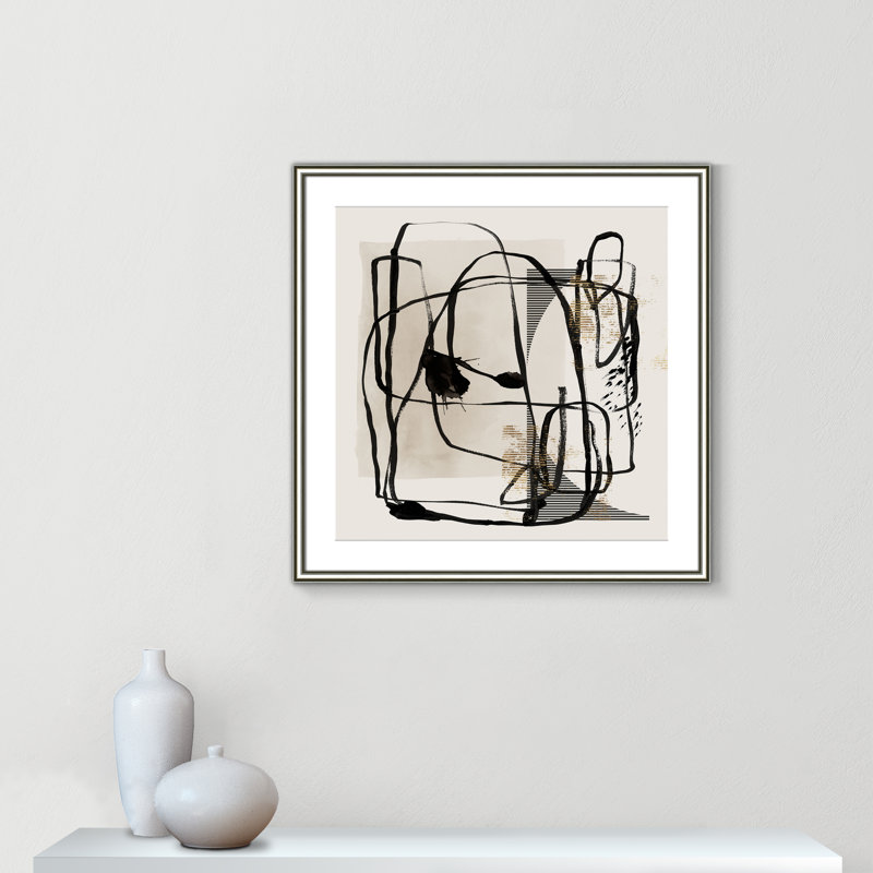 «Blot I» par Isabelle Z, 28.75'' W x 28.75'' H, Matted Print, Argent classique