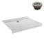 Base de douche en acrylique blanc brillant avec drain à droite 42 po x 34 po Streamline-117295503