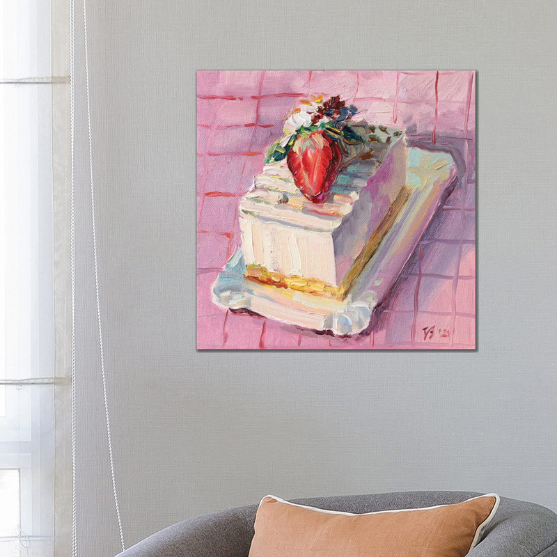 Strawberry Curd Pie by Katharina Valeeva - Wrapped Canvas Painting, 66.04 cm H x 66.04 cm W x 1.91 cm D