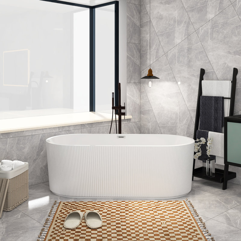 67'' x 31.5'' Freestanding Soaking Acrylic Bathtub