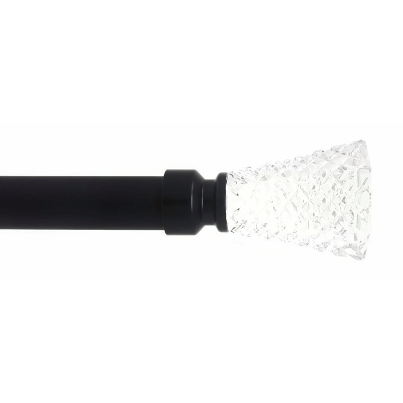 Tringle à rideaux simple réglable Almanza, Noir, H 1 po x l 48 po x P 1 po