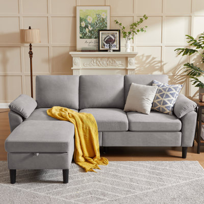Canapé modulaire réversible de 79,5 po de largeur avec méridienne avec repose-pieds