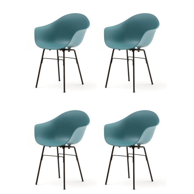 Fauteuil TA (ensemble de 4), Bleu océan / noir