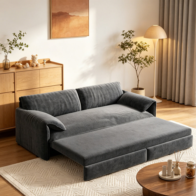 Grand canapé-lit 66 po, canapé-lit convertible avec rangement latéral, canapé-lit en velours 3 en 1, canapé-lit multifonctionnel avec méridienne, canapé-lit grand pour le salon, la chambre à coucher et les invités