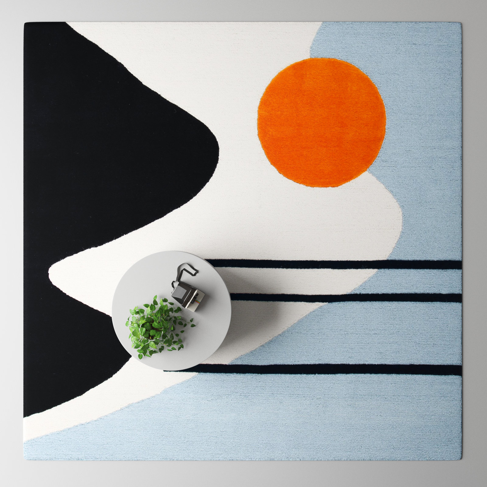 Felipe Wool Ivory / Blue Rug, Square 10'